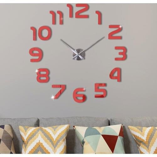 Affordable DIY Mirror Effect Home Decoration Wall Stickers Brief Style Still Life Quartz Living Room Affordable Wall Clock
