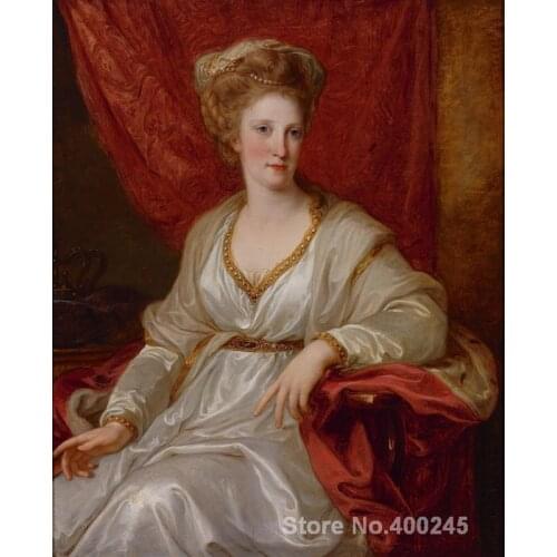 Female art paintings Angelica Kauffman Portrait of Maria Carolina of Austria oil Painting canvas High quality Hand painted