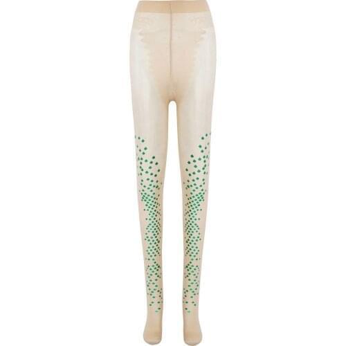 Women See Through Pantyhose Sexy Sheer Mesh Tights Spring Autumn Stocking Hosiery Sparkle Mermaid Fish Scale Print Tight Legging