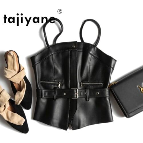 Korean Womens Style Vest Real Sheepskin Sleeveless Jacket Women Genuine Leather Vests Female Cloth Femme Veste TN2851