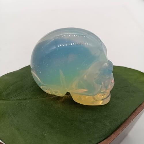 1pc 2inch Natural crystal quartz mineral jewelry Opal skull crystal carving home decoration Halloween and DIY decorations