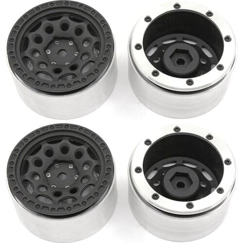 2pc Aluminum Alloy 2.2inch Wheels Rims for 1/10 RC Crawler Axial SCX10 SCX10 II 90046 AXI03007 Traxxas TRX4 D90