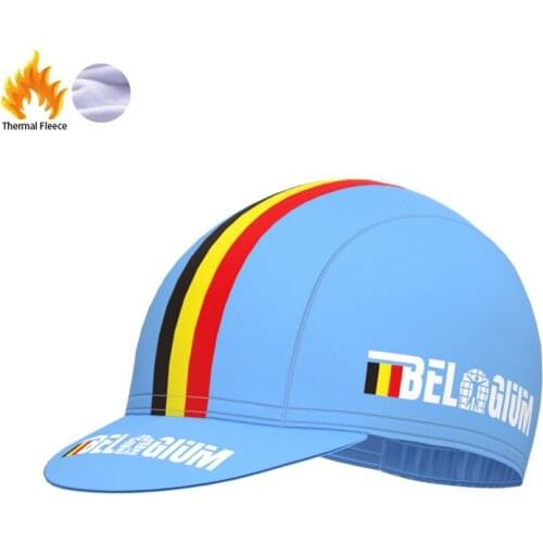 2013 Racing Belgium Team Retro Man And Women Blue Cycling Fleece Cap Triathlon winter Mtb Bike Jersey Hat Gorra de ciclismo