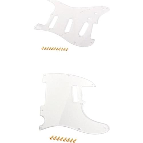 2x 1 Ply PVC Pick guard Scratch Plate for ST Guitar Accs Transparent