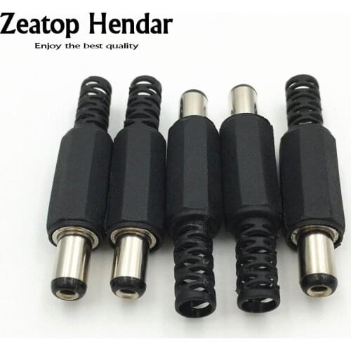 200Pcs 5.5mm X 2.1mmX 9mm Male Power Jack DC Plug Solder Tip Adapter for Camera / LED