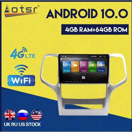 AOTSR For Jeep Grand Cherokee 2008-2013 4G LTE Android 10.0 WIFI GPS Navigation Car Radio Player Multimedia Player DSP Carplay