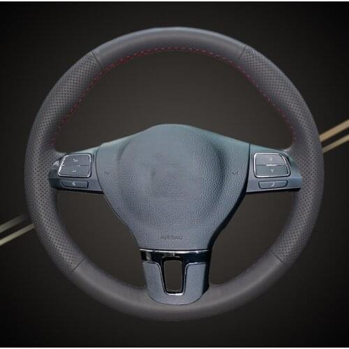 Car Braid On The Steering Wheel Cover for Volkswagen VW Gol Tiguan Passat B7 Passat CC Touran Jetta Mk6 DIY Auto Braiding Covers