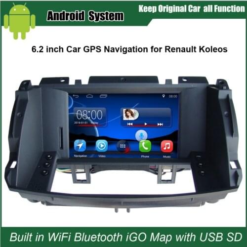 6.2 inch Android 7.1 Car GPS Navigation for Renault Koleos 2009-2014 Car Video Player WiFi Bluetooth Mirror-link