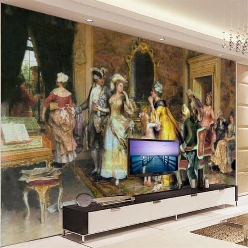 Beibehang papier peint Custom wallpaper 3d murals European court aristocratic character oil painting TV background wall paper