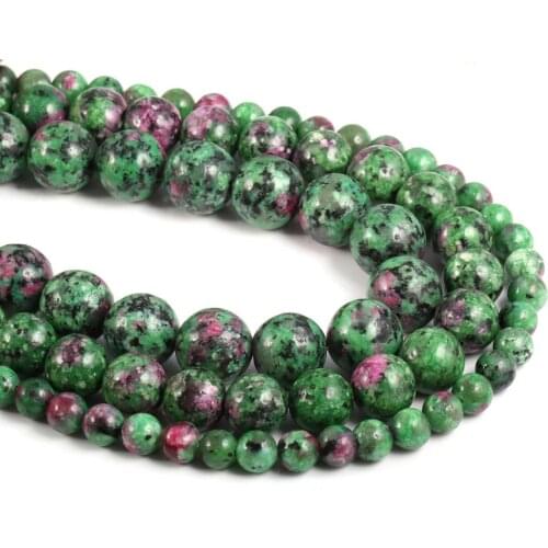Natural Semi Precious Stone Beads Epidote DIY For Making Necklaces Bracelets Earrings Etc 6/8/10/12 mm 38cm For Sale