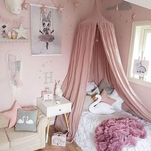 Kid Bed Canopy Bed Curtain Round Dome Hanging Mosquito Net Tent Curtain Moustiquaire Zanzariera Baby Playing Home Klamboe 17