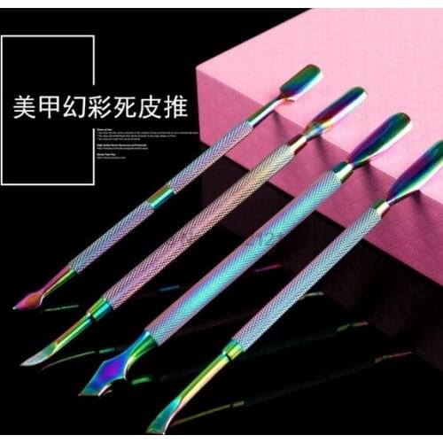 By dhl 200pcs Dual-Ended Colorful Nail Art Dead Skin Push Cuticle Pusher UV Gel Remover Manicure Pedicure Tools hot