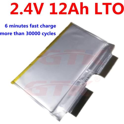 GTK 20000 cycels LTO 2.4v 12Ah Lithium titanate battery cell 15C discharge for 12v 24V electric bike EV PHEV energy battery