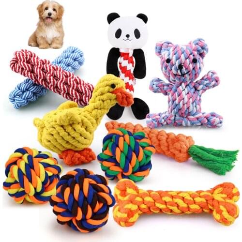 Dog Toys for Aggressive Chewers Puppy Dog Rope Knot Ball Toy for Small Dogs Cleaning Teeth Pet Supplies Puppy Toys Peluche