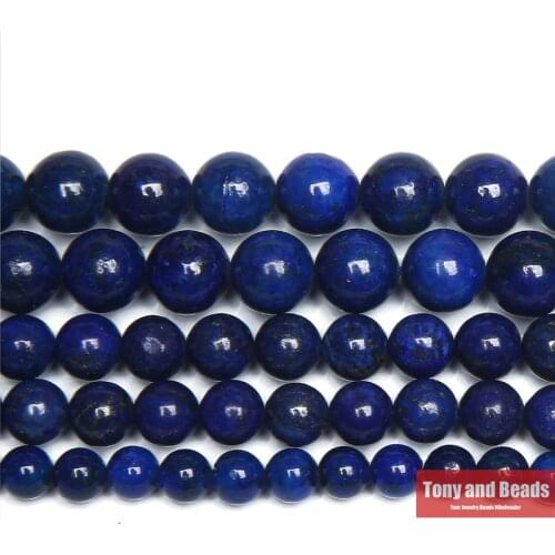 Dyed Lapis Lazuli Stone Round Loose Beads 15" Strand 6 8 10MM Pick Size For Jewelry Making