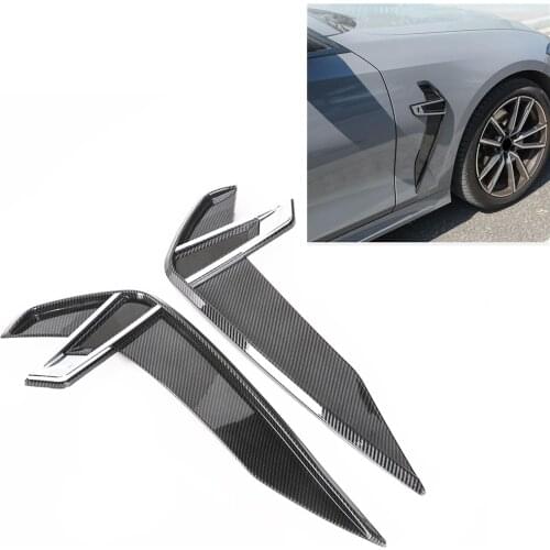 Car Exterior Body Stickers Strip For BMW 3-Series G20 2019-2021 ABS Carbon Fiber Style Black Fender Side Air Outlet Cover Trim