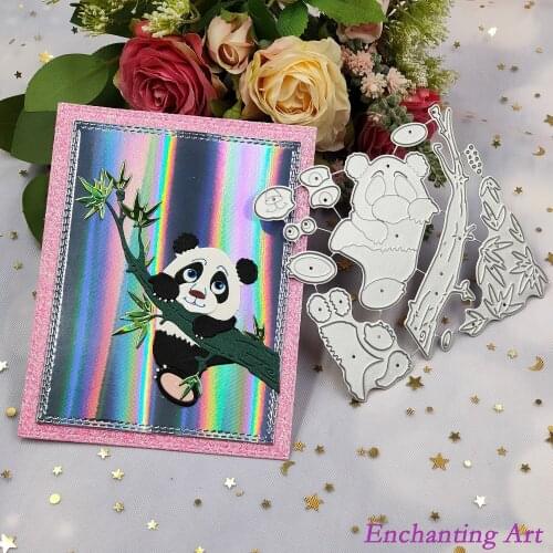 Cute Baby Panda Metal Cutting Dies 2021 New Stencils for DIY Scrapbooking/Photo Album Decorative Embossing DIY Paper Cards