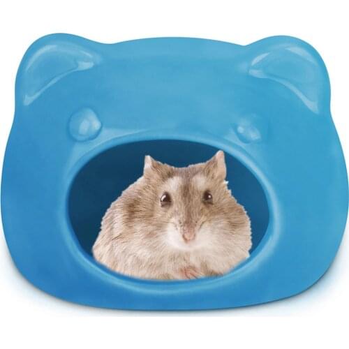 Cute Hamsters Ceramic Nest Hamsters Cave Pet House Cat Head Shape Hideout Cag Suitable Bath House for Small Animal Pet