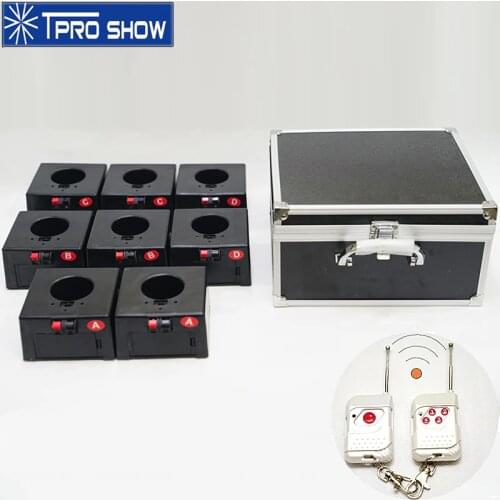 Mini Cold Fire Fountain Remote Control System Base 8 Cues 4 Groups Pyrotechnics Wireless Machine Flight Case for Indoor Wedding