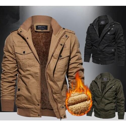 Mens Winter Military Parkas Coats Thick Warm Cotton-Padded Jackets Casual Multi Pocket Overcoat Flight Bomber Army Jackets 6XL