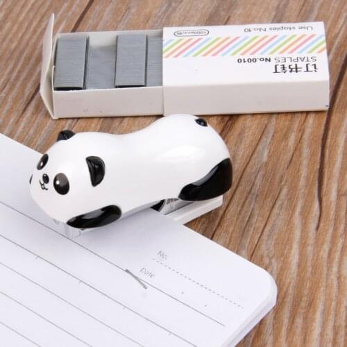 Mini Panda Stapler Set Paper Binder Within 1000pcs Staples Office School Supply