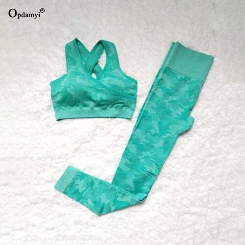 New Camouflage Yoga Set Women Seamless Sportwear Gym Fitness Clothing Female Workout High Waist Leggings Sport Bra Gym Yoga Suit