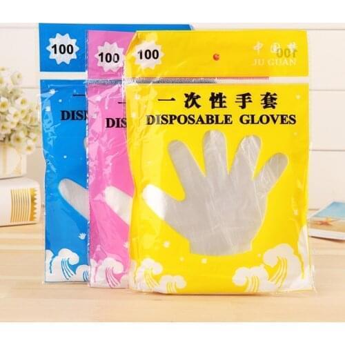 100 Pcs Disposable Gloves Eco-friendly Garden Kitchen Household Restaurant Barbecue Clear Multi-functional Food Grade Gloves