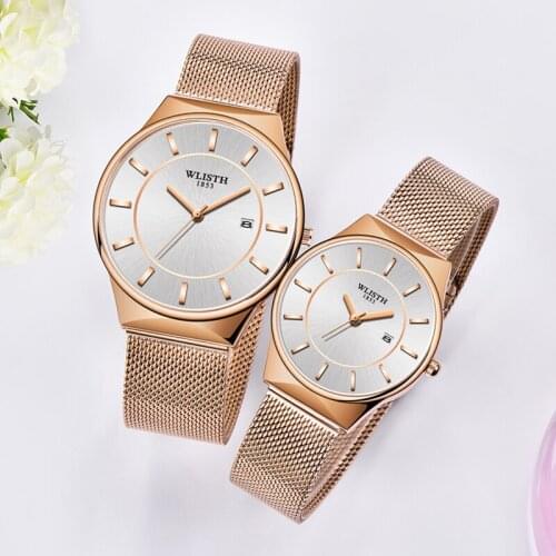 Couple watch mesh belt Quartz wristwatch for men and women fashion Valentine Gift 2021 lovers watch