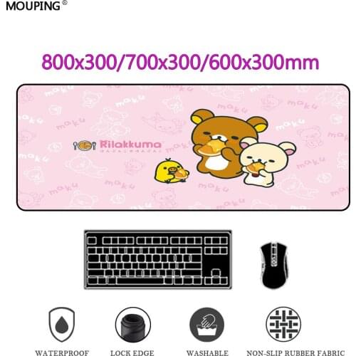Anime Pink Mousepad Gamer Cute Kawaii Gaming Mouse Pad Rubber Locking Edge Big Fashion Laptop Notebook Deskmat Rug DropShipping