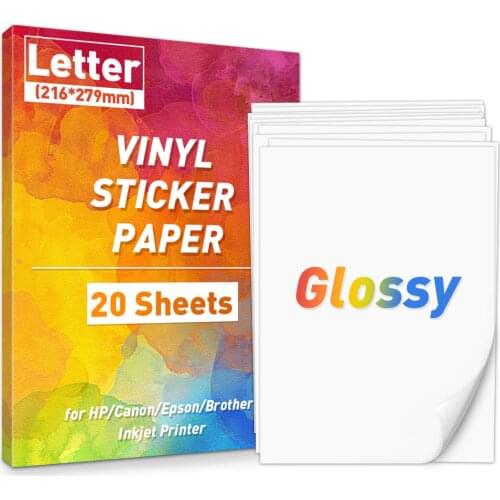Letter Size 216*279mm Printable Vinyl Sticker Paper DIY Cute Creative Label Sticker on Cup Box Phone Case Self Adhesive Paper