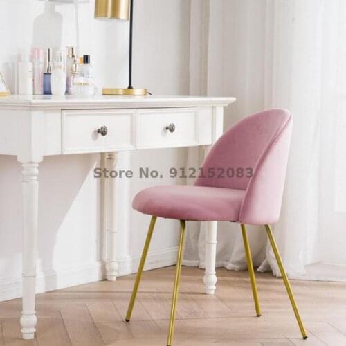 Nordic dressing table makeup stool chair bedroom light luxury ins simple houndstooth girl net red chair princess