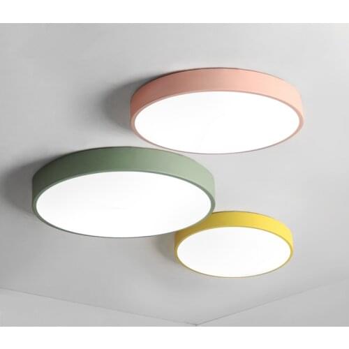 Modern minimalist Nordic led Chandeliers Lights creative dining room bedroom balcony LED Round Macaron color chandelier fixtures