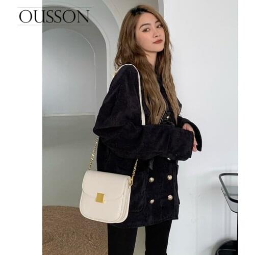 OUSSON 2021 New Design Small Square Leather Bag Exquisite Female Crossbody Bag Fashion Single Shoulder Bag For Women