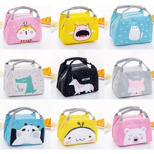 Cartoon Animal Lunch Bag Tote Thermal Food Bag Women Kids Lunchbox Picnic Supplies Insulated Cooler Bags 21*17*15cm