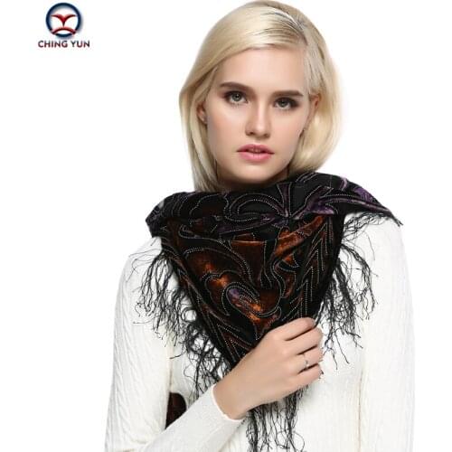 CHING YUN Women Scarf Brand Muslim Wrapped 2020 Hot Soft Bandanae mbroidery color folk-custom Square scarf Fashion Woman Scarves