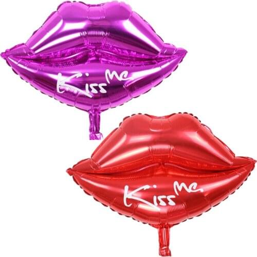 10pcs/lot wedding aluminum foil balloons birthday party kiss me lips cartoon toys wholesale mylar helium balloons 53x33CM