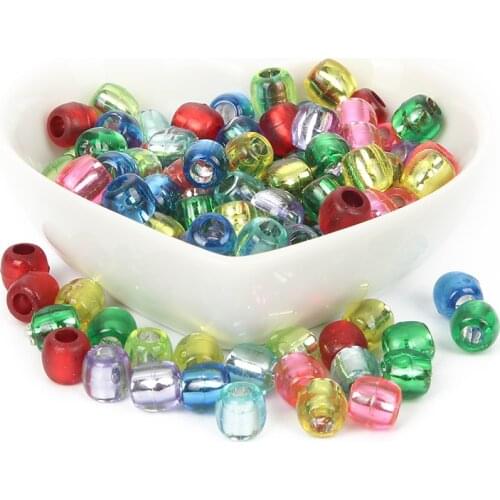 100pcs Acrylic Crimp End Beads Stopper Spacer Loose Beads For Jewelry Making For Needlework Findings Supplies Necklace 3 Size