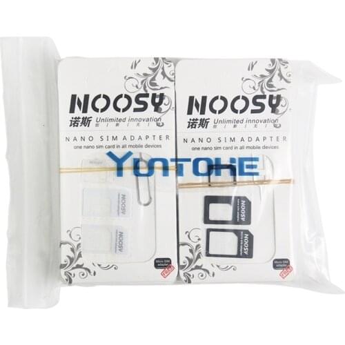 1000sets(4000pcs) 4 In 1 Noosy Nano Micro SIM Card Adapter Eject Pin For iPhone 7 6 5 5S For iPhone 6 6plus with Retail Box