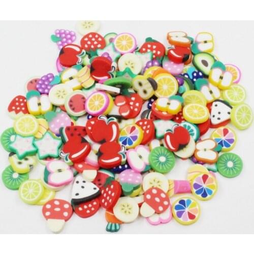 20g/lot Fruits Heart Flowers Polymer Clay Floating Charms 10mm For Living Memory Glass Floating Lockets Jewelry Accessori