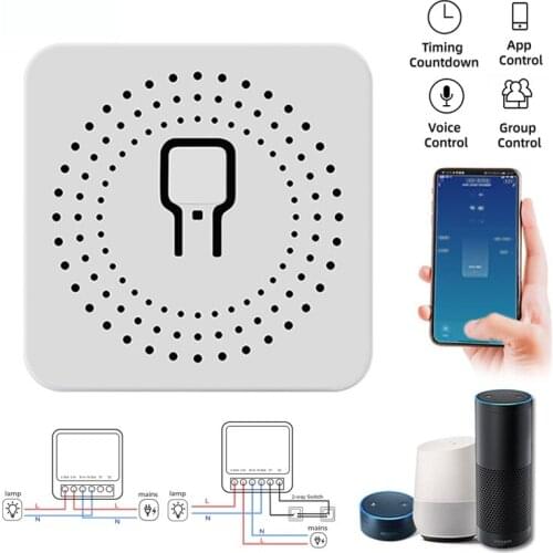 2021 Mini Smart Wifi Switch 10/16A Switch Module Timer Home Automation Electronics App Controlled Works With Alexa Google