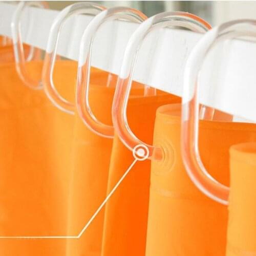 NEW 24 Pcs/Set Bathroom Shower Hooks Plastic Clear C Type Curtain Liner Hook Rings