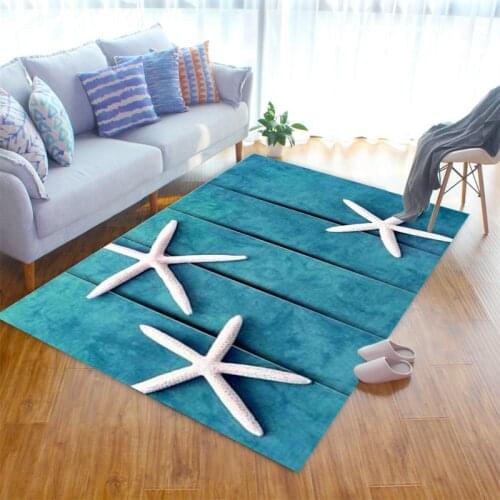 3D Beach Starfish Pattern Livingroom Large Carpet Bedroom Rug Alfombra Kids Area Rugs for Home Soft Floor Tapete Parlor Carpet
