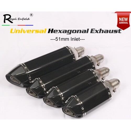 470mm 550mm Motorcycle Exhaust Muffler Escape Moto db Killer Carbon Color for Tmax530 Nmax155 R6 Z900 ZX6R ZX10R MT07 GXR750 r25