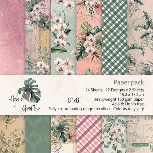 6" 12 Sheets Have A Good Trip Scrapbooking Origami Art Background Paper Card Making DIY Photo Ablum Craft