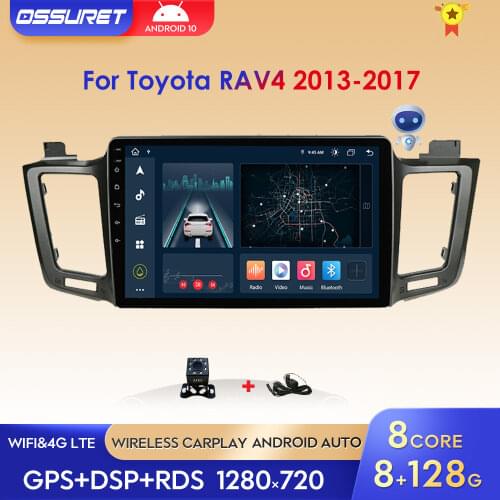 Android 10 Car GPS Navigation Multimedia Video Player For Toyota RAV4 2013 2014 2015 - 2017 2 DIN 10.1'' AutoStereo WIFI 4G SWC
