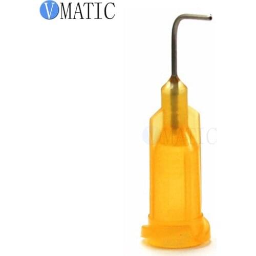 Free Shipping 100Pcs 23G Orange 0.5" Tube Length 90 Degree Bent China Supplier Dispensing Needle 1/2 Inch