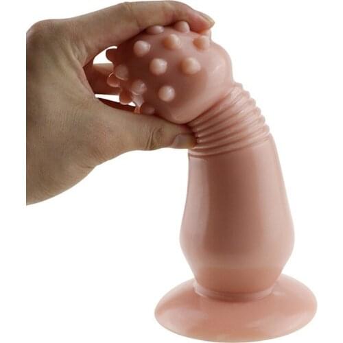 Big Butt Plug with Suction Cup Soft Granule Spiked Silicone Huge Anal Dildos Anus Dilator SM Stimulates Adult Sex Toys