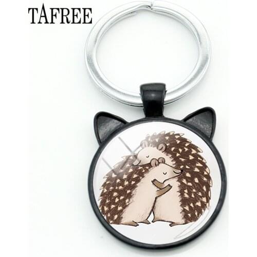 TAFREE Hedgehog In The Fog Keychains Lovely Art Picture Men Women Keychain Keyrings Gift Car Keyholder Jewelry HF13