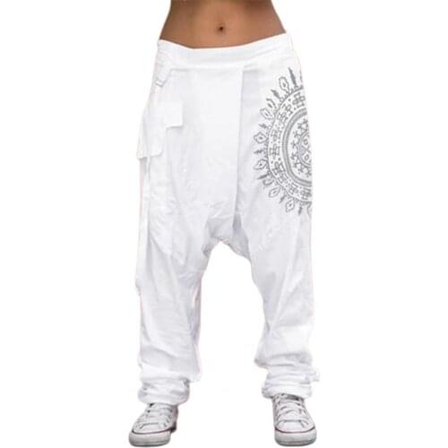 Mens Trousers Low Rise Drop Crotch Retro Print Saggy Baggy Trousers Loose Harem Pants Elastic Hip-hop Casual Streetwear 4 Colors