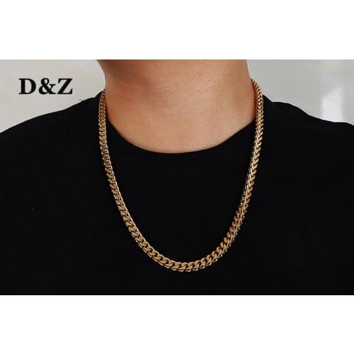 D&Z 6mm Stainless Steel Franco Chain In Gold Silver Color 18''20''22''24''Classical Choker Chain Mens Hip Hop Rappers Jewelry